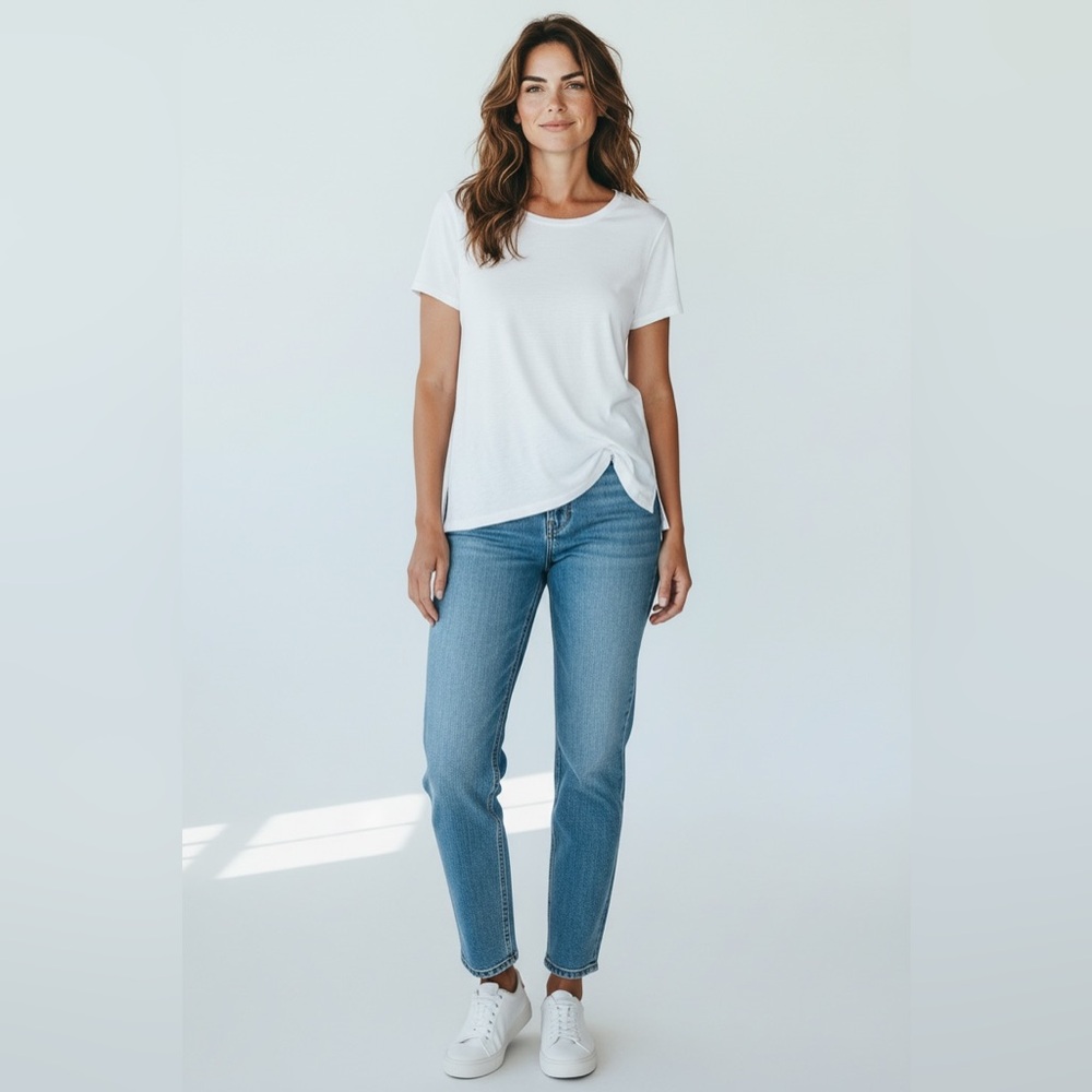 Rachel Zoe Short Sleeve Tee // White // XL